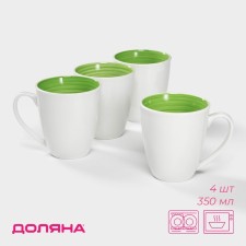 A set of porcelain mugs of the palette, 350 ml, 4 pcs, white color