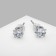 Earrings with rhinestones "Pusets" radiance, square, d = 0.4, white color in silver
