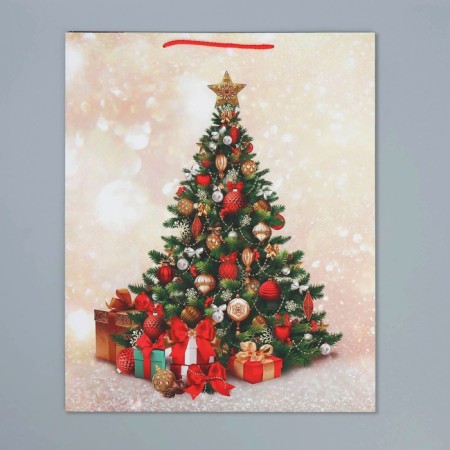 Package Gift New Year Laminated "Heat in the House", XL 40 x 49 x 19 cm, New Year-8