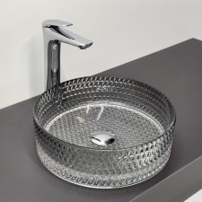 Comforty CF21010, glass, round, round, gradient gray shell shell, 36 cm