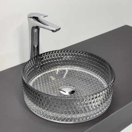 Comforty CF21010, glass, round, round, gradient gray shell shell, 36 cm
