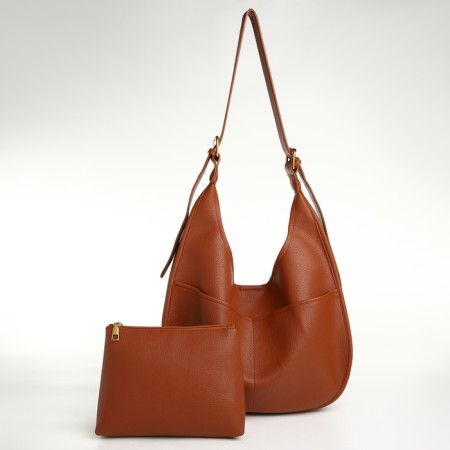 Women's bag on magnet Textura, average size, brown color-1
