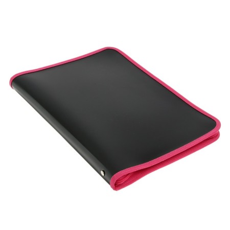 Plastic folder A4, 325 x 230 x 25 mm, lightning around, calligrata "office", PM-A4-11, 0.5 mm, color, texture "Sand", Black black/raspberry-1
