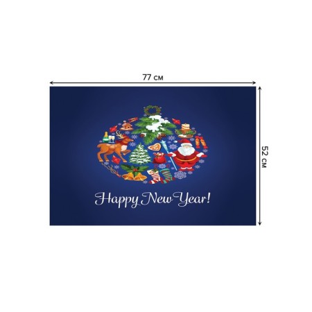 Bathroom mat "New Year's ball", anti -slip, size 52x77 cm-1