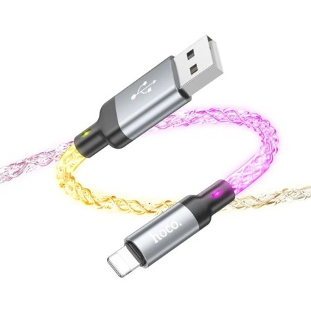 Hoco U112, Lightning cable, 2.4 A, 1 m, luminous, gut-4