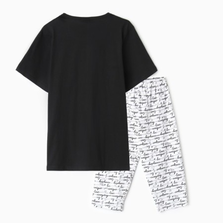 Women's home set (T -shirt/Bridges), black/gray color, size 52-3