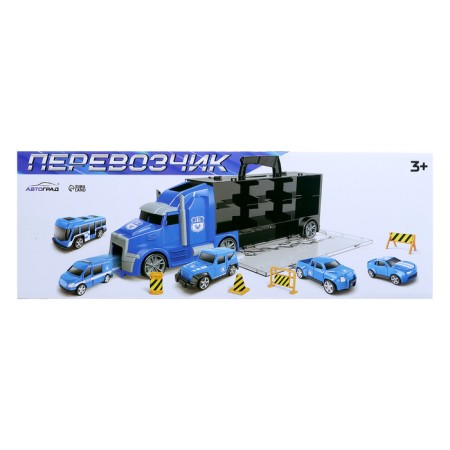 Truck "Carrier", included 6 cars and road signs-13