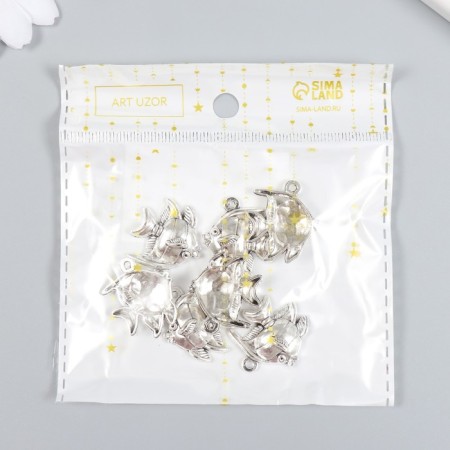Decor for creativity Metal "Fish. Mauritan idol" Set 7 pcs silver 2.2x2.5 cm-3