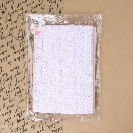 Knitted lace, 22 mm × 10 ± 1 m, white color-3