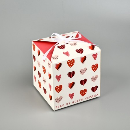Gift folding box, packaging, “I love you”, 12 x 12 x 12 cm-1