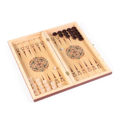 Board game 3 in 1 "Flowers": chess, checkers, backgammon, wood 50 x 50 cm-3