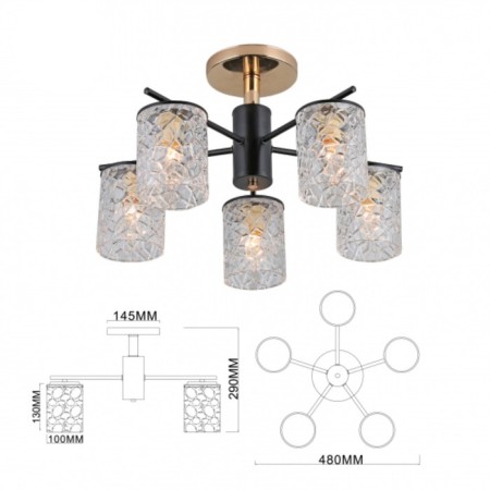 Люстра Linda 9090-305 5хЕ27 40Вт-4