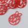 Decor "HB", red color 3 × 4.5 cm (set 6 pcs)