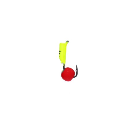 Mormyshka column lime, black stripes + ball red, weight 0.6 g-1