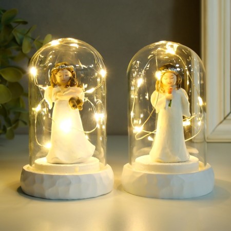 Souvenir Polystone Light "Angel with Flower/Prays" MIX 7x7x11.5 cm
