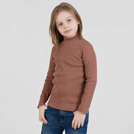 Turtleneck for the boy Weekend, height 128 cm, brown color
