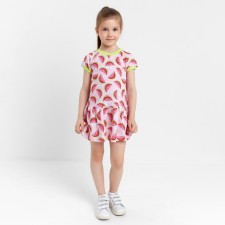 Dress for girls, pink color/watermelon, height 122 cm
