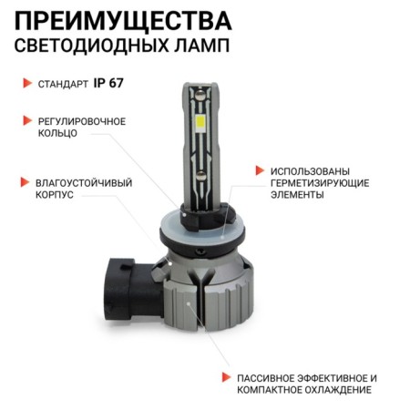 LED AUTOPROFI, H27, 12V / 15W, 6000K, 4000 LM, in a set 2 pcs-2
