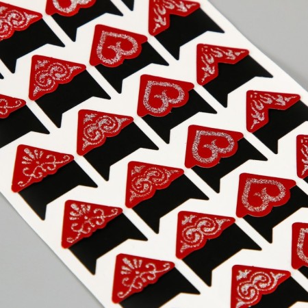 A set of corners with a pocket for photos 24 corners "with glitter" mix 12.5x9 cm-3