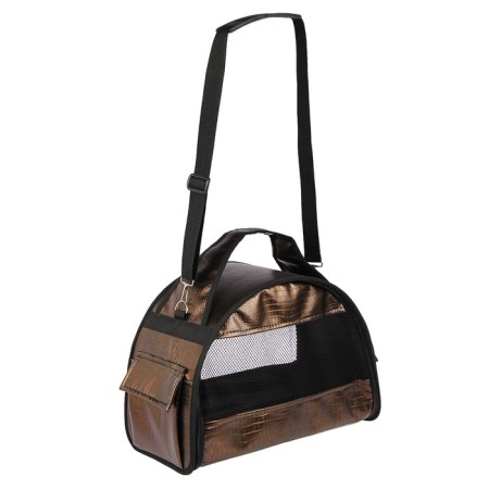 Bag - animal transport, semicircular, artificial leather, 40 x 20 x 27 cm, brown-2