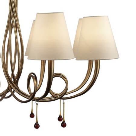 Suspended chandelier Mantra Paola, E14, 8x20W, 609 mm, color matte gold-2