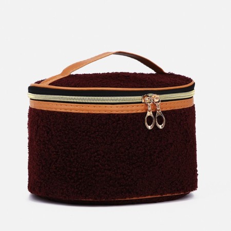 Cosmetic bag with a zipper, with a lining, purple color