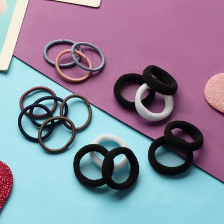 Hair elastic band "Fleeca" (set 60 pcs ± 2) strips of classic, 2 cm, mix-1