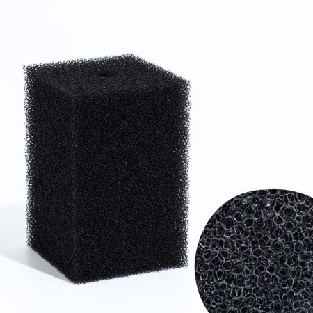 Rectangular sponge for filter No. 8, reticulated 30 ppi, 8 x 8 x 12 cm, black