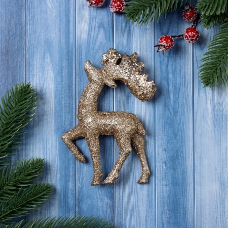 Jewelry decoration "Graceful deer shine" 13x8 cm, gold