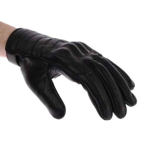 Motorcycle gloves with protective inserts, leather, size l-2
