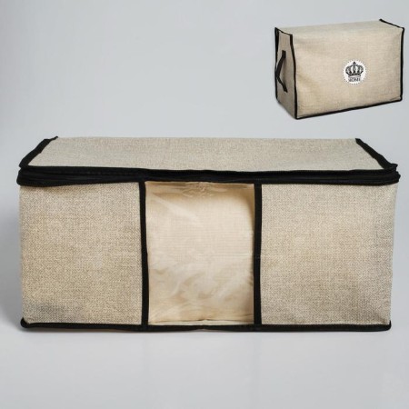 Organizer for storage, coffee for linen with PVC-fat "Home", 43 x 28.5 x 20 cm.-1