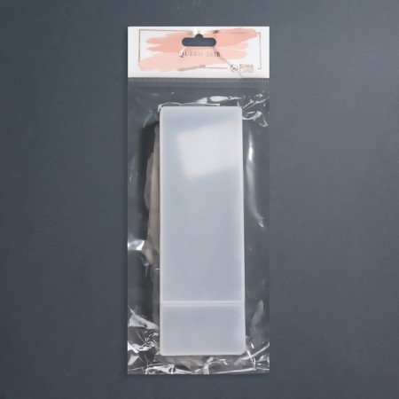 Organizer for storage, with a lid, 2 cells, 7 × 21 × 2.5 cm, white translucent color-3