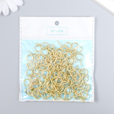 Screw-eye screw for fastening paintings, gold photographs (set 100 pcs) 1.8x0.9 cm-3