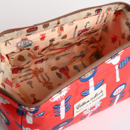 Cosmetic bag with lightning, red color-2