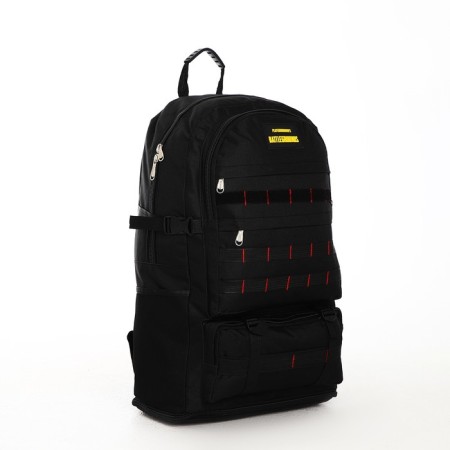 Tourist backpack on lightning, with an increase, 6 outer pockets, black color-2