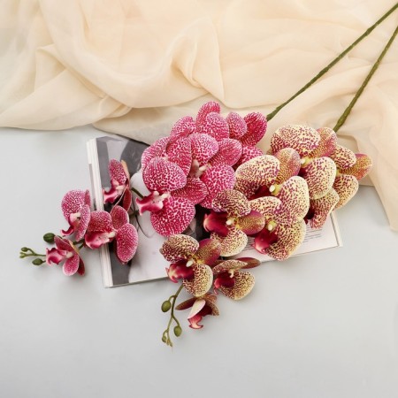 Artificial flowers "velvety phalaenopsis" 10x90 cm, mix-3