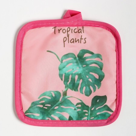 Kitchen set 2 objects of the “tropical” color color pink pink 17x17 cm, mittens 25x16 cm, 100% p/e-3