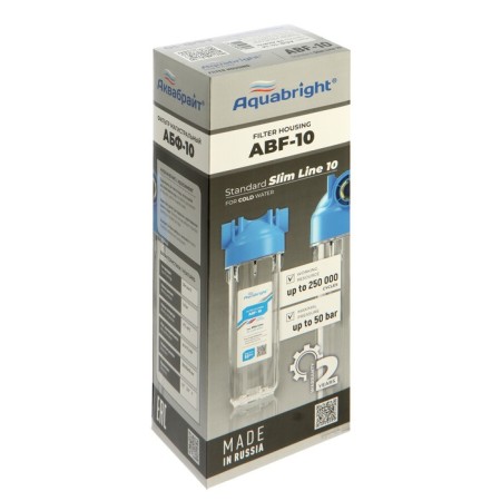 The Aquabrait filter case is ABF-1044, 3/4, for cold water, a key and fasteners, a transparent-12