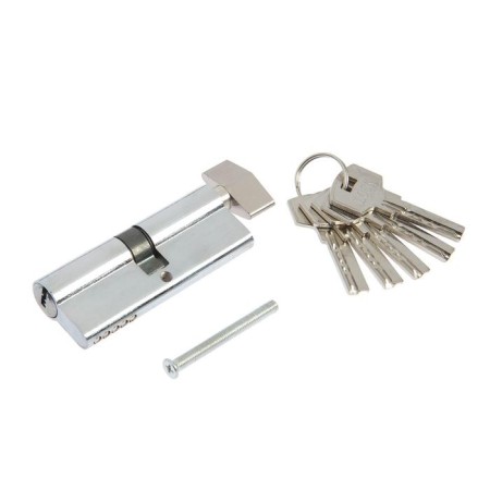 Cylinder mechanism, 80 mm, with a turntable, performance. Key, 5 keys, color chrome