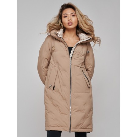 Coat insulated winter female, size 50, beige color-9