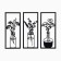 Decoration wall -mounted for the interior, panel on a wall made of wood "flowers in vases", 3 modules