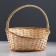 Basket "New", bottom: 34 × 24 cm, top: 43 × 37 cm, h = 14/19/41 cm, manual weaving, veneer, lobe