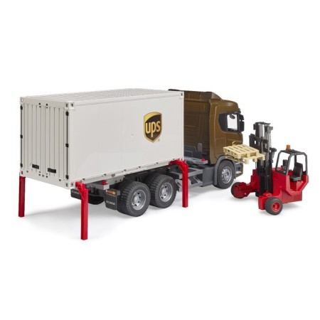 Bruder Scania car, delivery service, with a loader and pallets-7