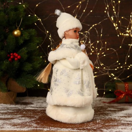 Snow Maiden "in a white fur coat and hat" moves, 40 cm-3