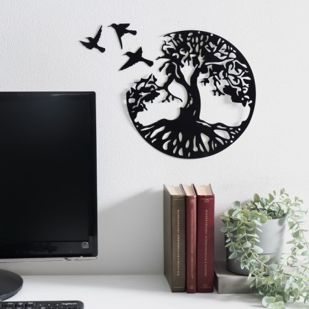 Panel Interior Metal "Tree of Life and Bird" Birds 5.9x6.3; 6x6.3; 8.5x5.2 d = 28 cm