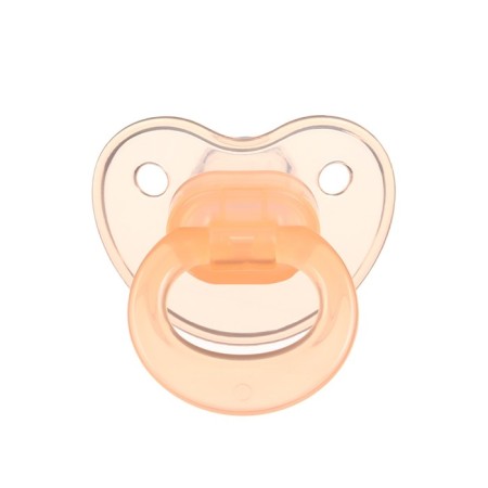 Silicone orthodontic dummy with a cap, from 0 months, color peach-3