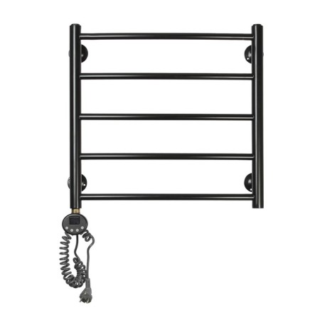 Domoterm electric heated towel rail "Calipso" P5, 500x500 mm, left, black matte-1