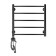 Domoterm electric heated towel rail "Calipso" P5, 500x500 mm, left, black matte