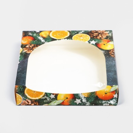 Folding box "Mandarins", 20 x 20 x 5 cm, New Year-2