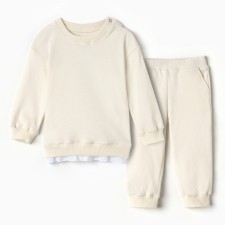 Set (sweatshirt, trousers) children's minku Ecrew color, height 86-92cm